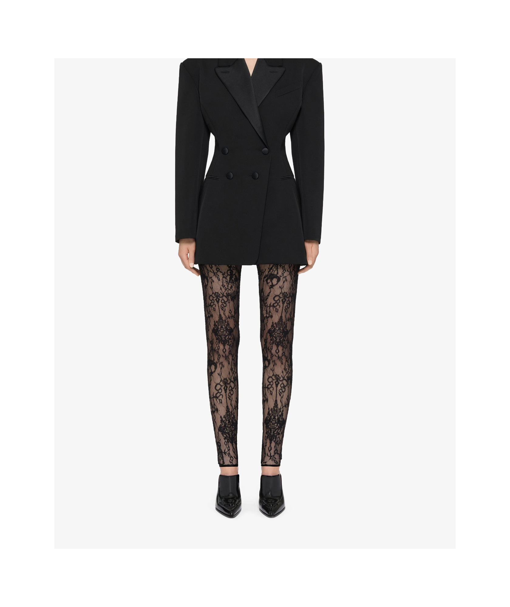 Givenchy Scalloped Stretch-lace Leggings In Black