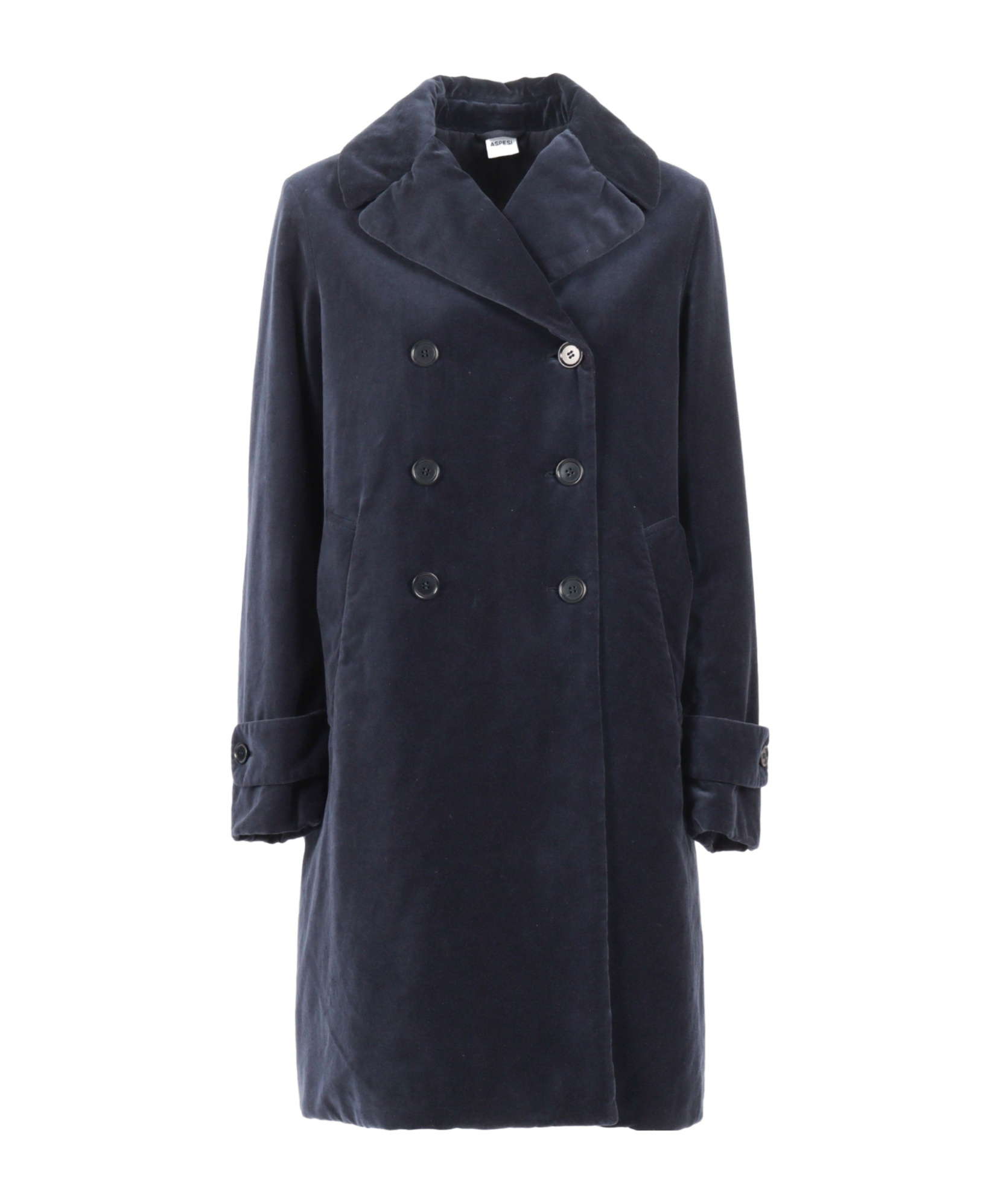Aspesi Double-breasted Coat In Blue