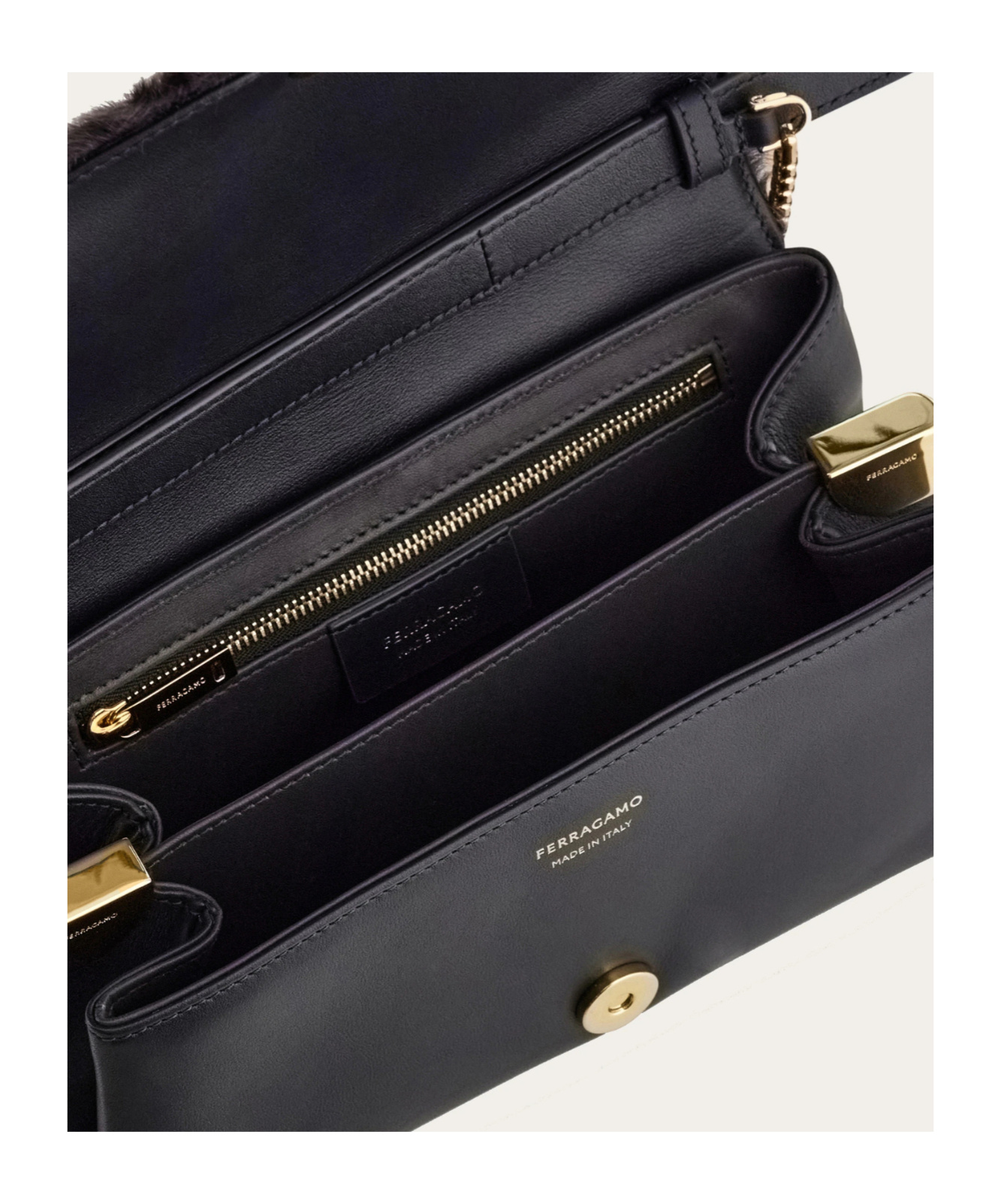Ferragamo Front Flap Handbag (xs) In Gray