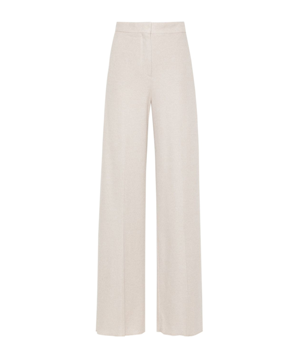 Max Mara Linen Blend Wide-leg Trousers In White