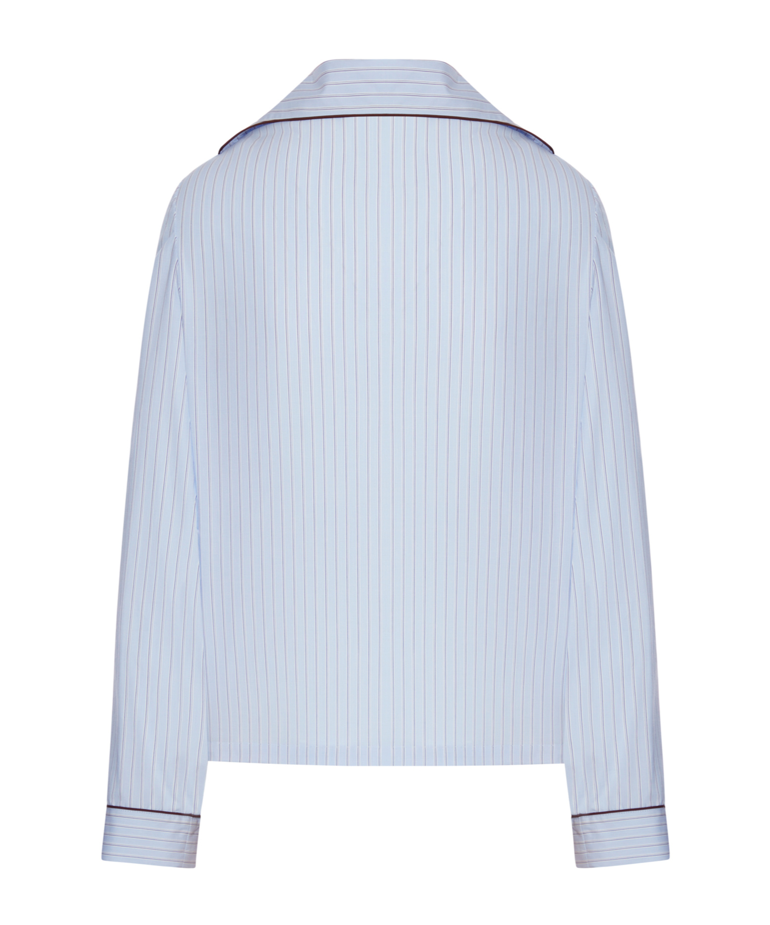Gucci Light Blue Striped Cotton Embroidered Shirt In White