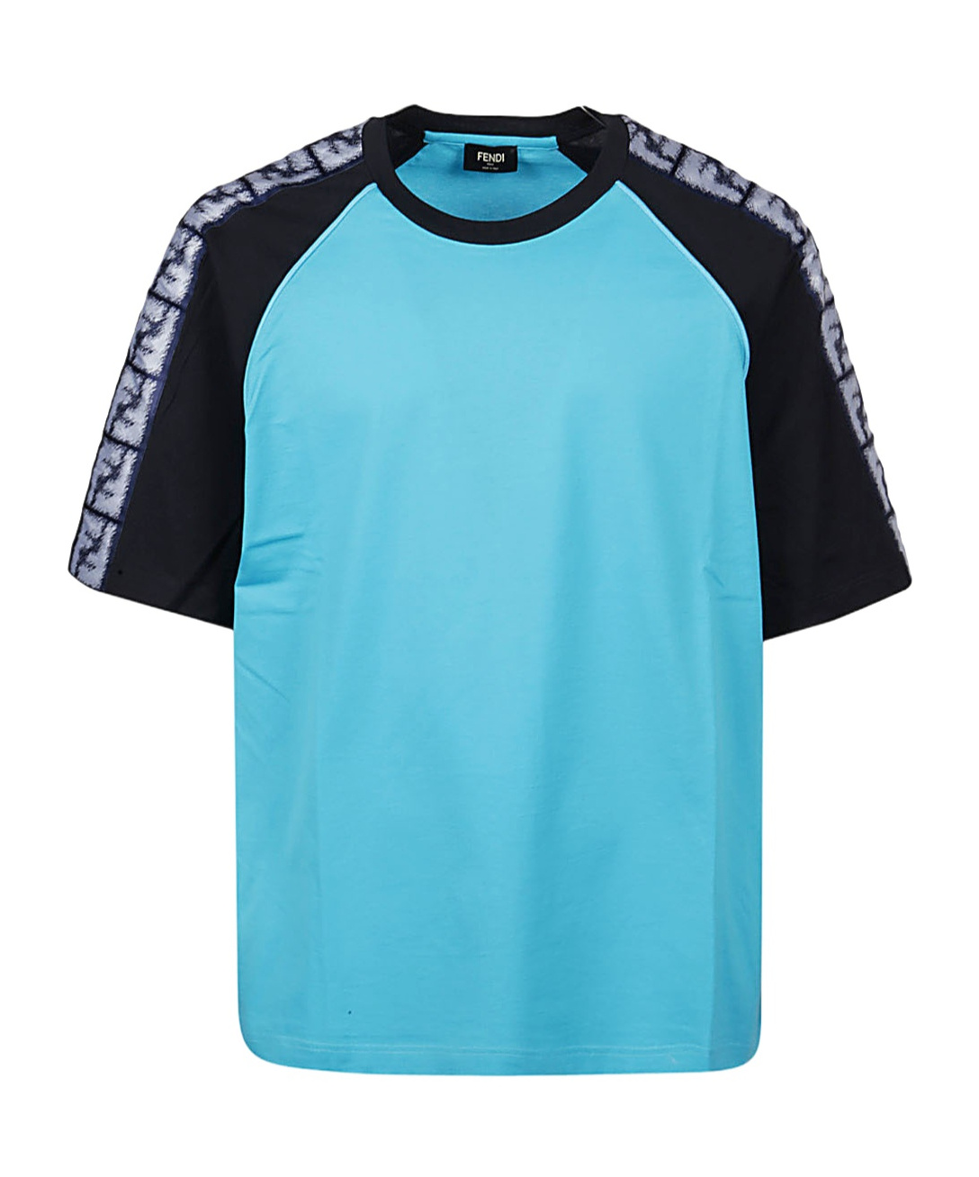 Fendi Logo Panelled T-shirt In Green