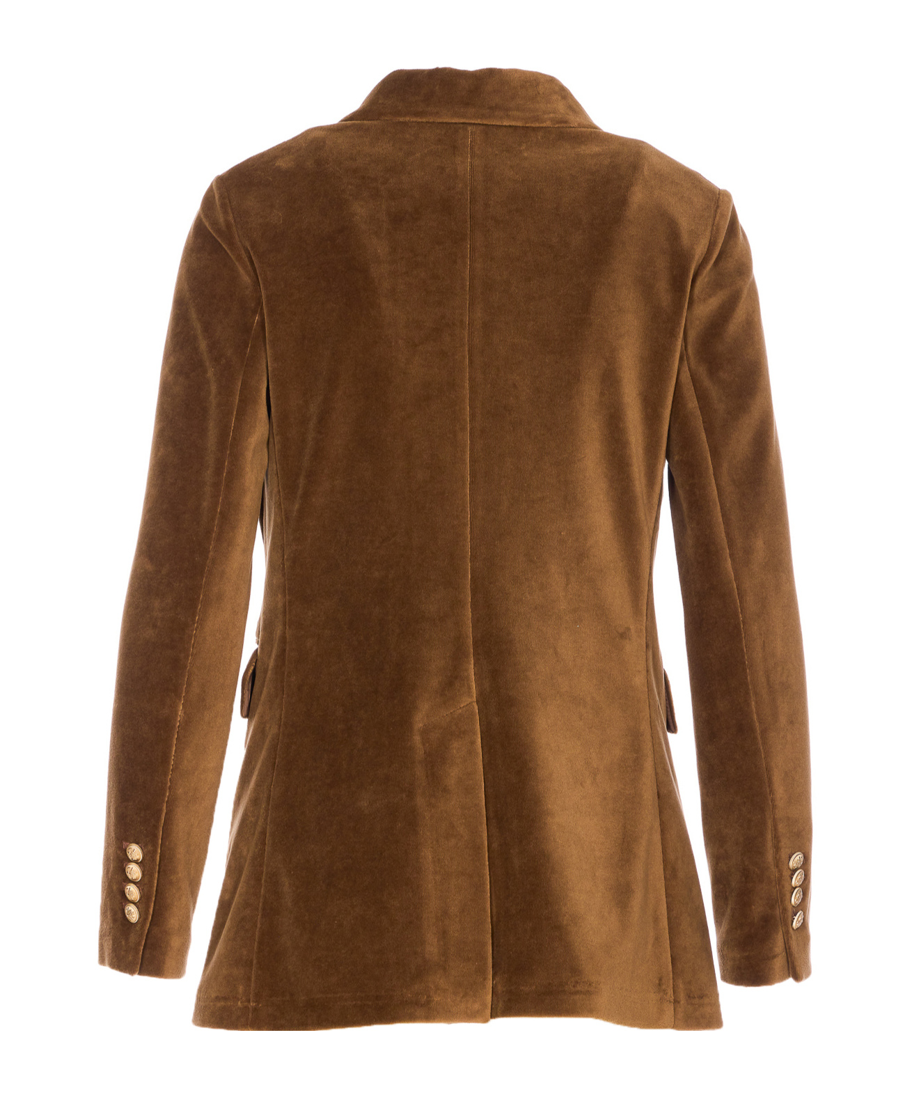 Circolo 1901 Double-breasted Suede Jacket In Brown