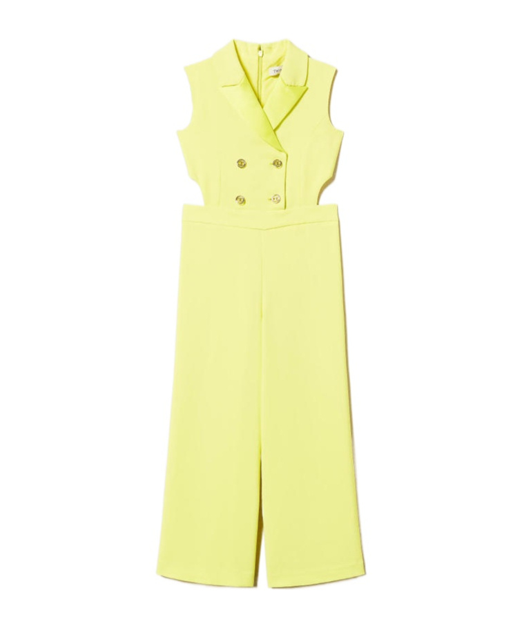 Twinset Hollow Jumpsuit In Yellow