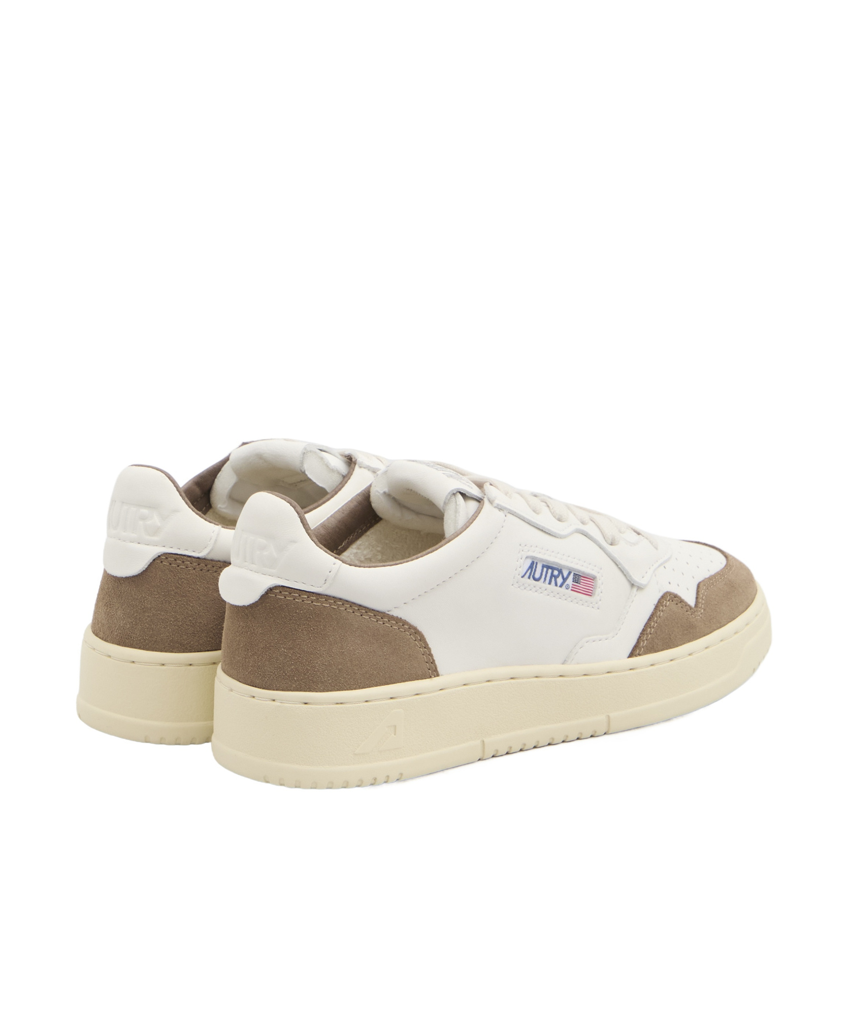 Autry Low Sneaker With Contrast Panels And Perforated Detailing In White