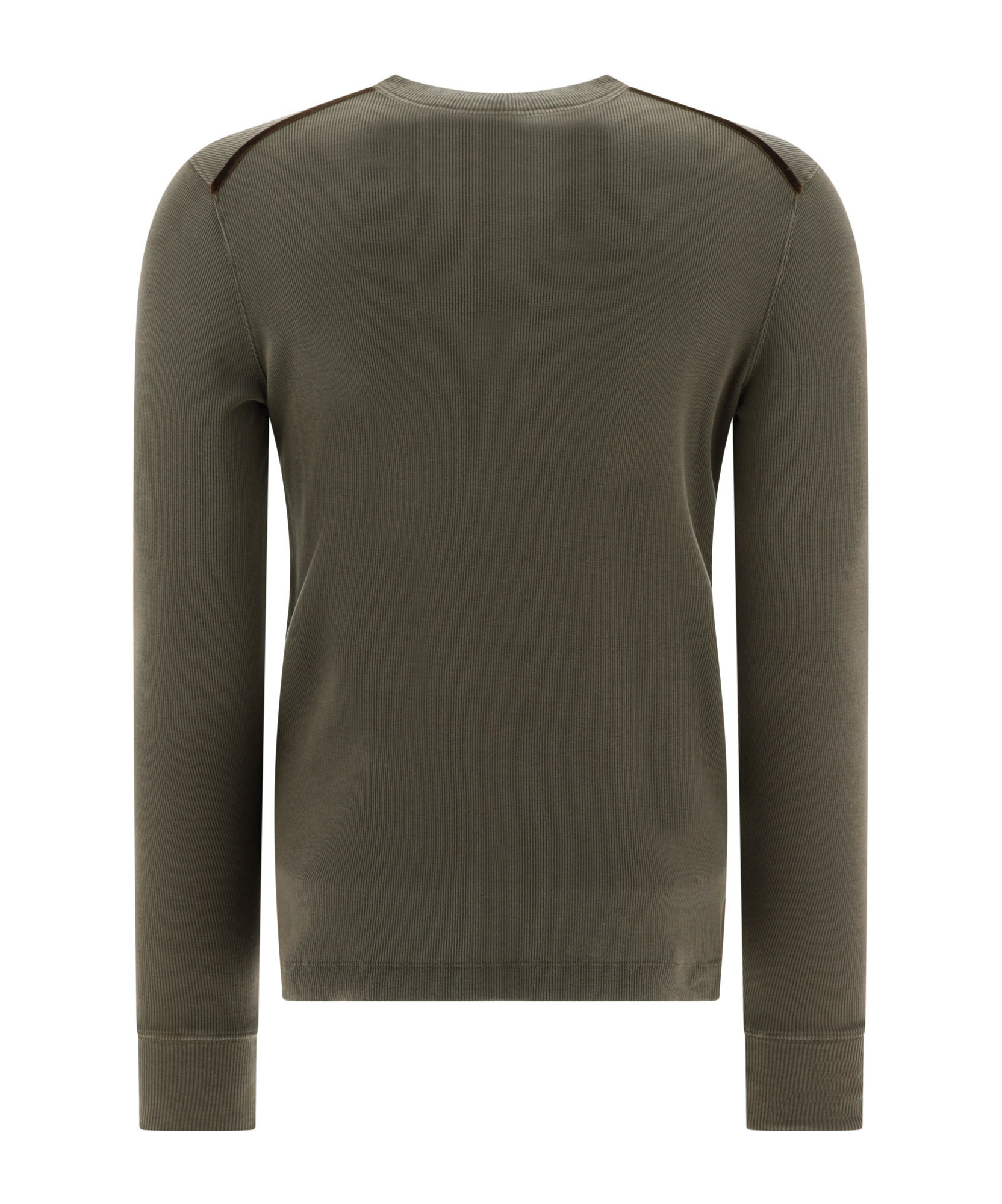 Shop Tom Ford Fine-ribbed Long-sleeve Polo Shirt In Green