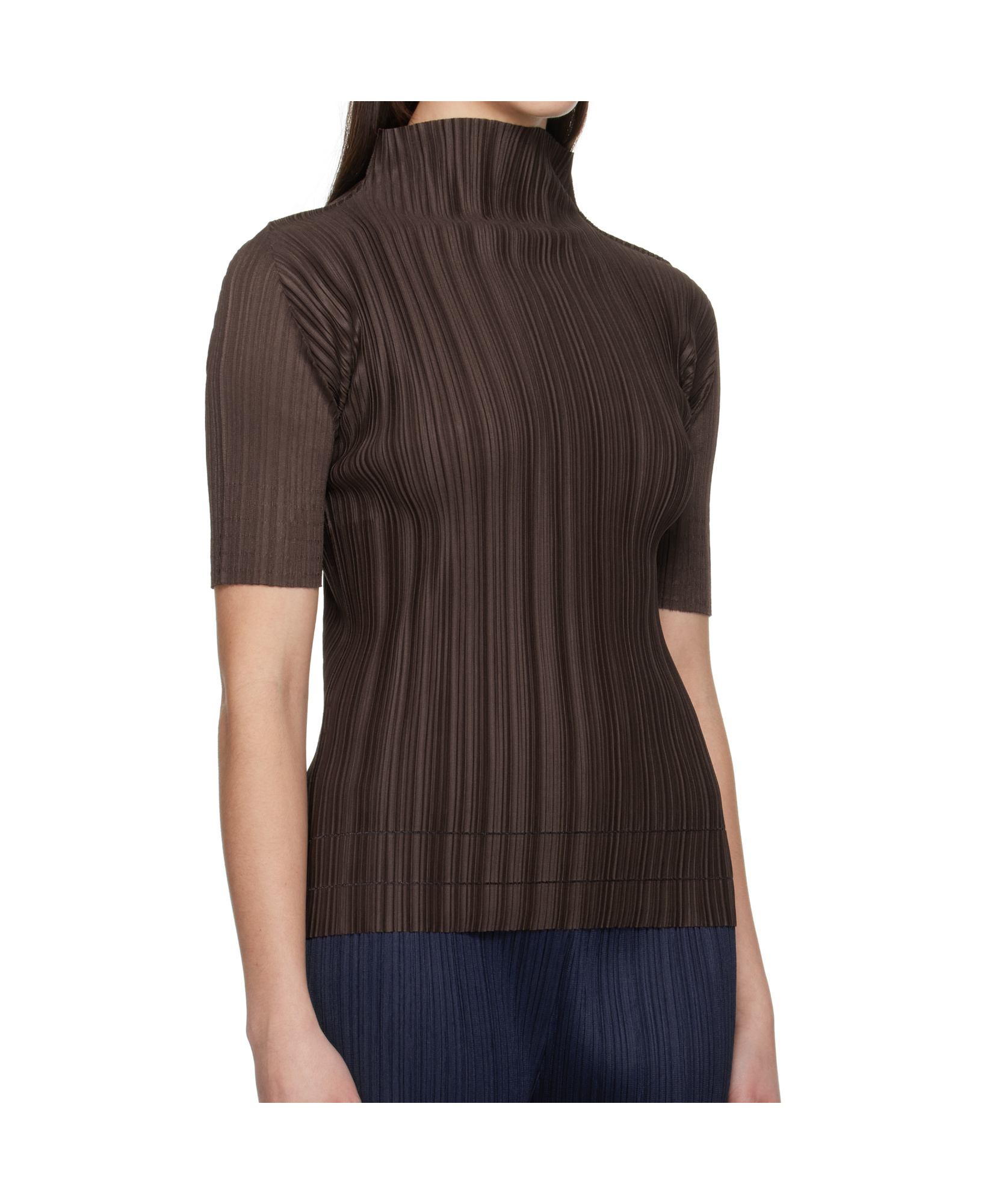 Issey Miyake Turtleneck Sweater In Dark Brown