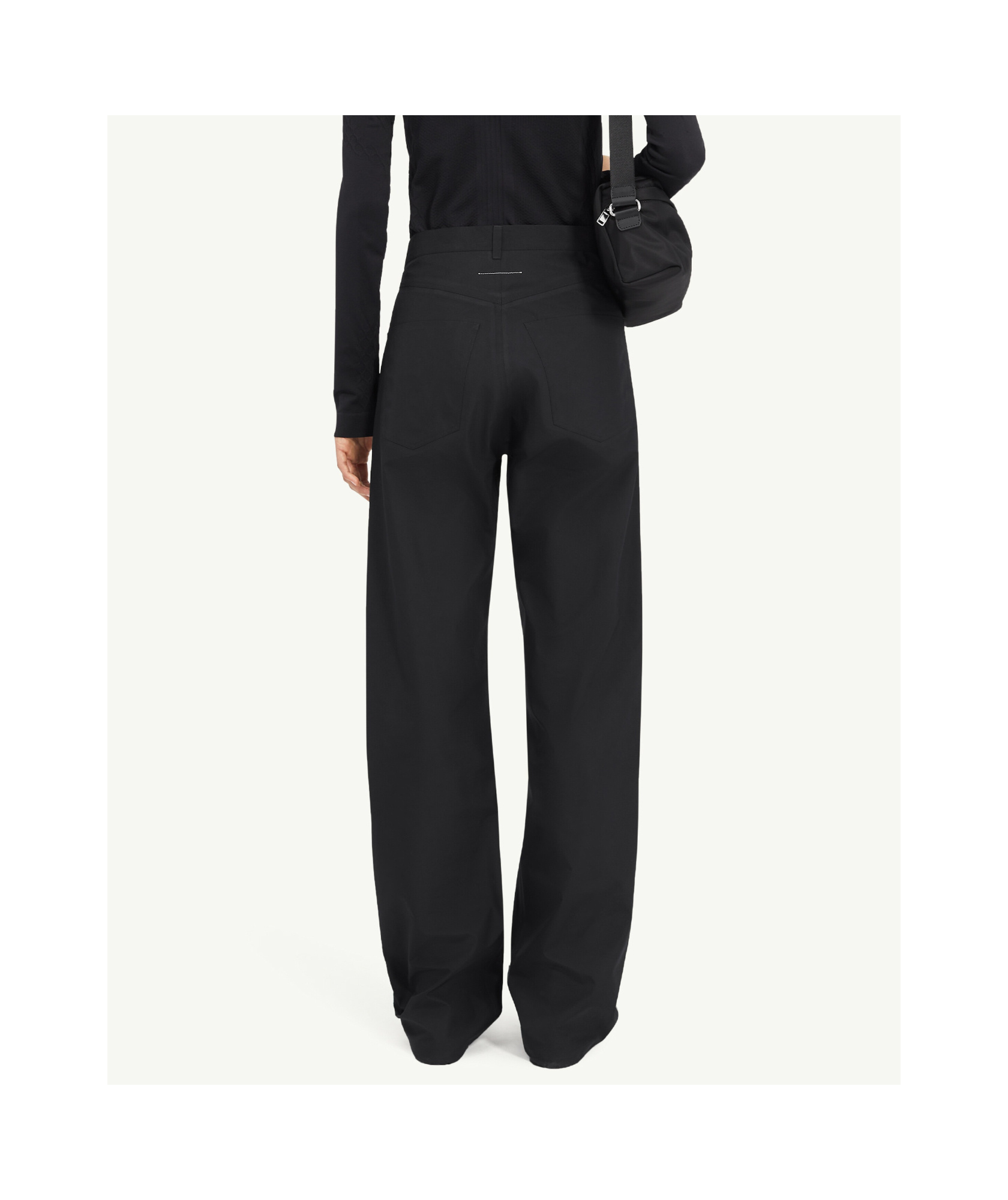 Mm6 Maison Margiela Belt-loop Casual Pants In Black