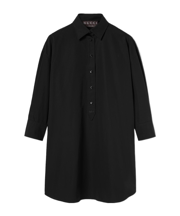 Gucci Cotton Poplin Shirt With Embroidery In Black