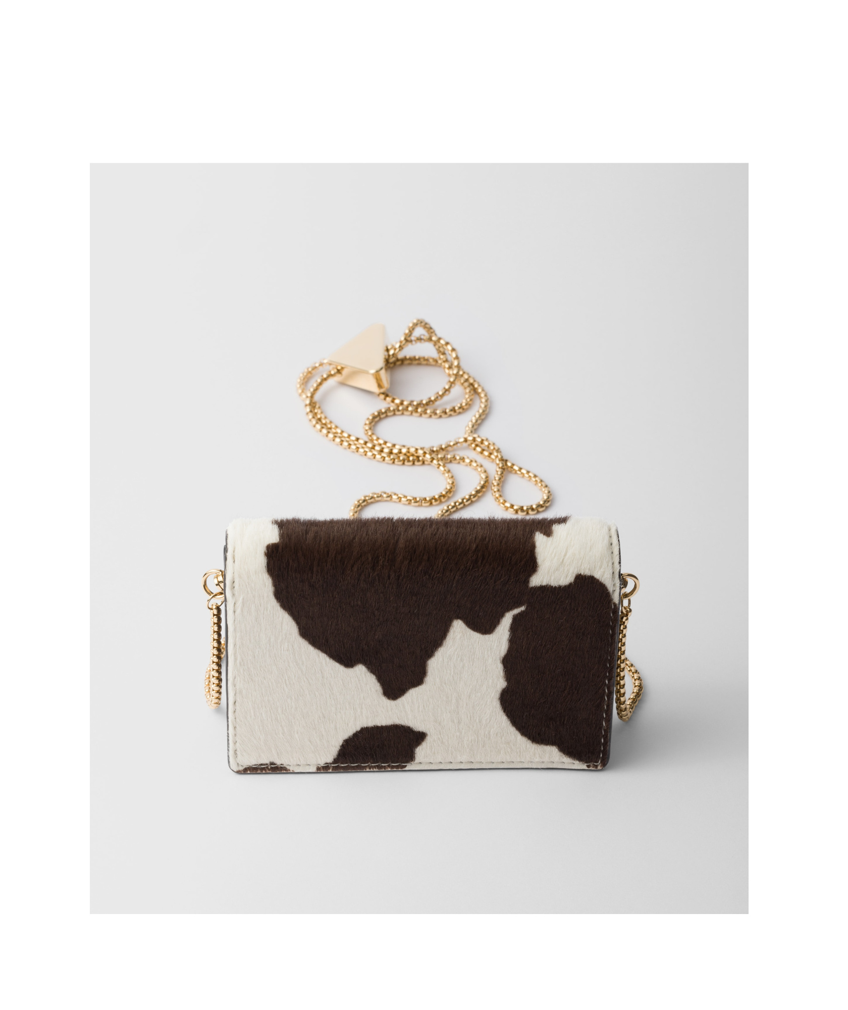 Prada Printed Leather Card Holder With Shoulder Strap In Multi