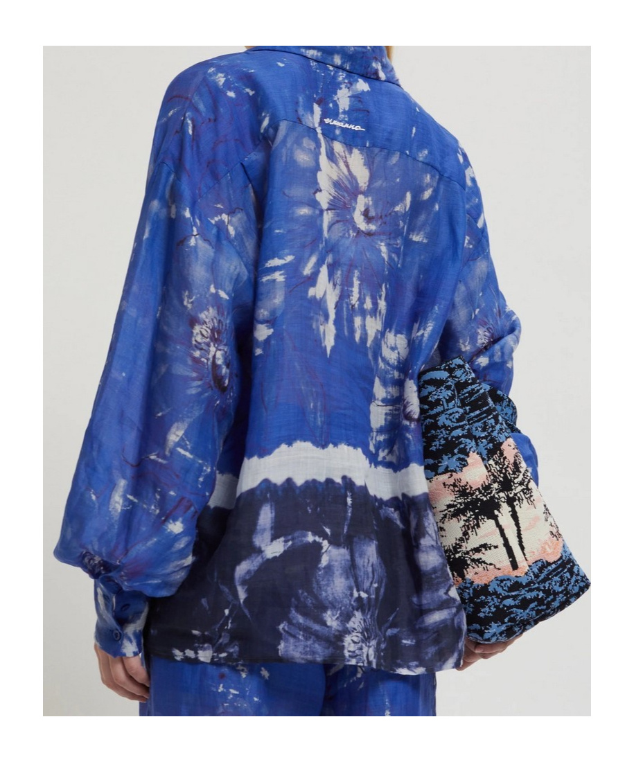 Ermanno Ermanno Printed Shirt In Blue