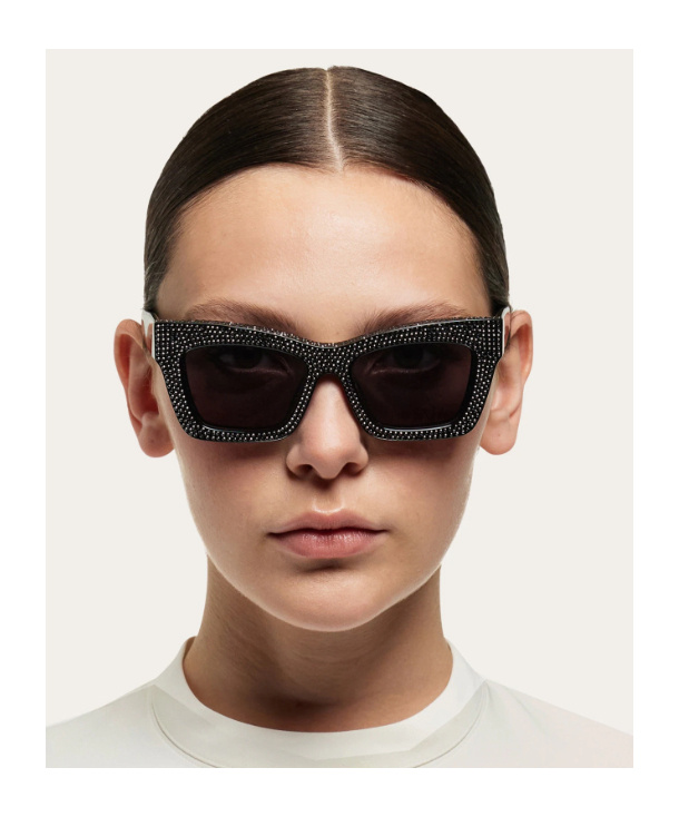 Ferragamo Geometric Frame Sunglasses In Black