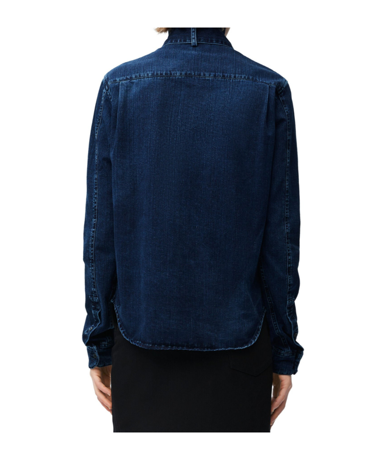 Loewe Bow Denim Shirt In Black