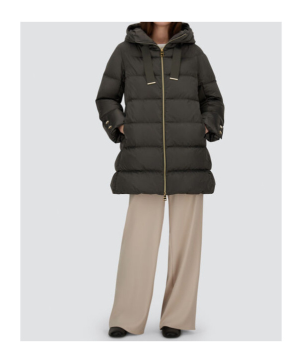 Herno A-line Down Jacket With Structured Hood In Gray