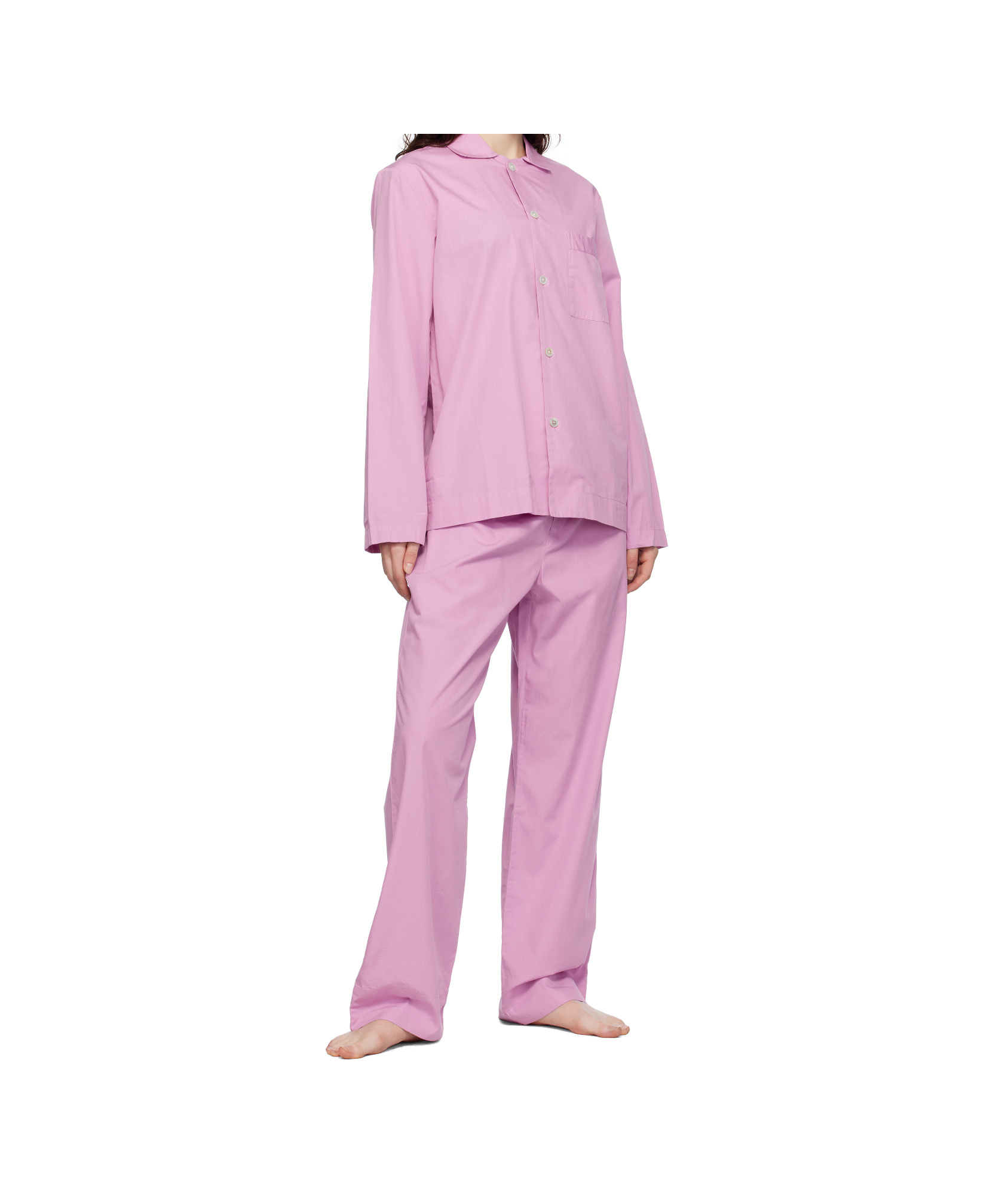 Tekla Drawstring-waist Pajama Bottoms In Purple