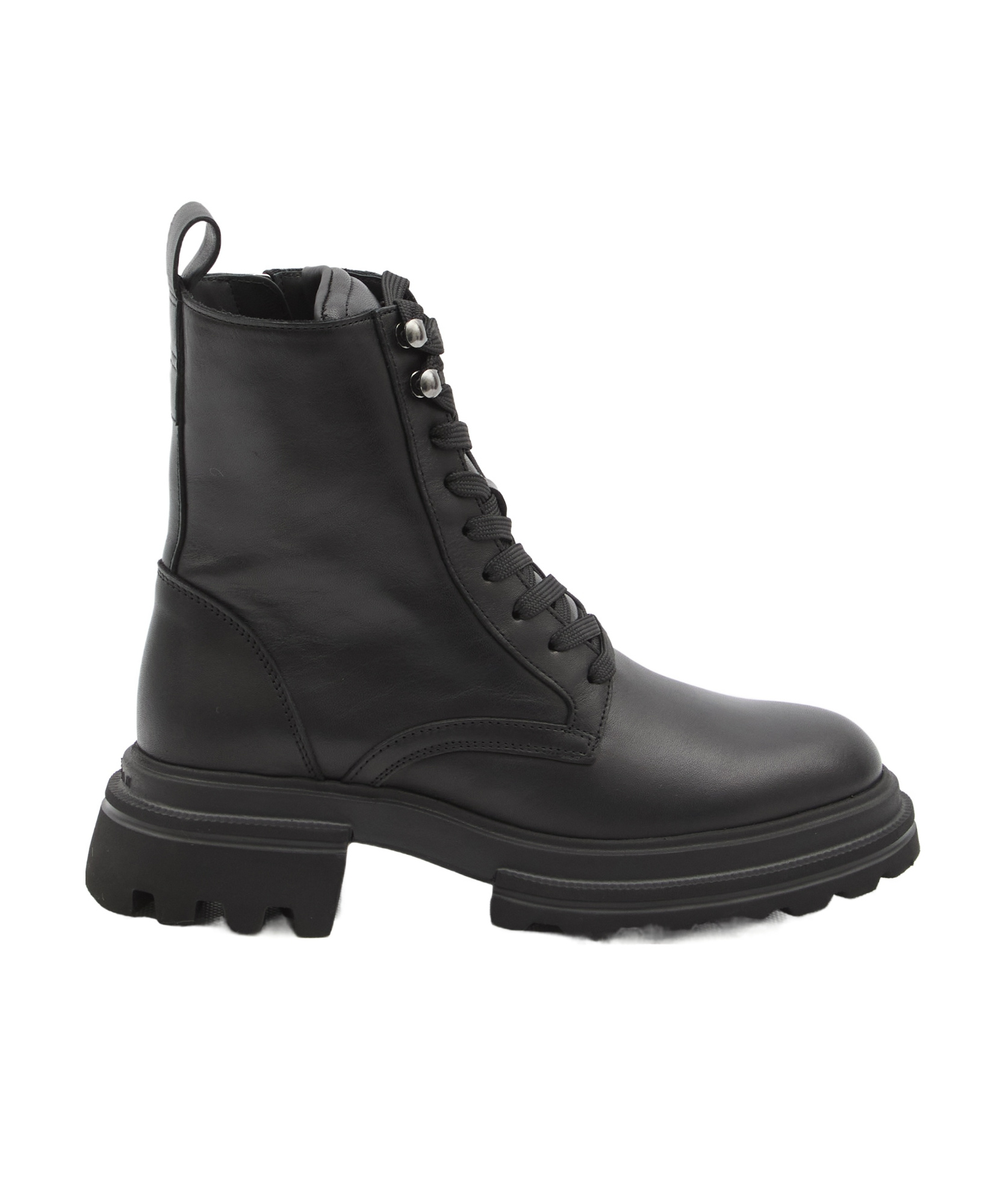 Hogan H674 Combat Boots In Black