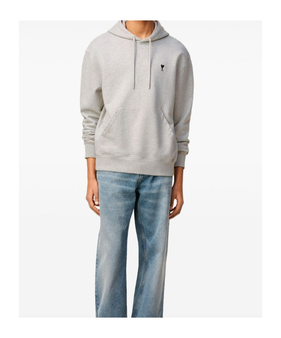 Ami Alexandre Mattiussi Ami Paris Ami Paris Grey Cotton Ami De Coeur Hoodie In Gray