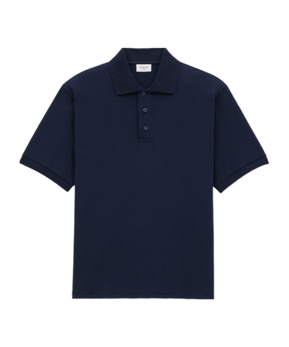 Saint Laurent Cassandre Polo Shirt In Blue