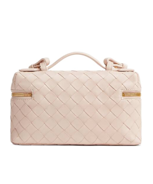 Bottega Veneta Intrecciato Leather Convertible Vanity Case In Nude