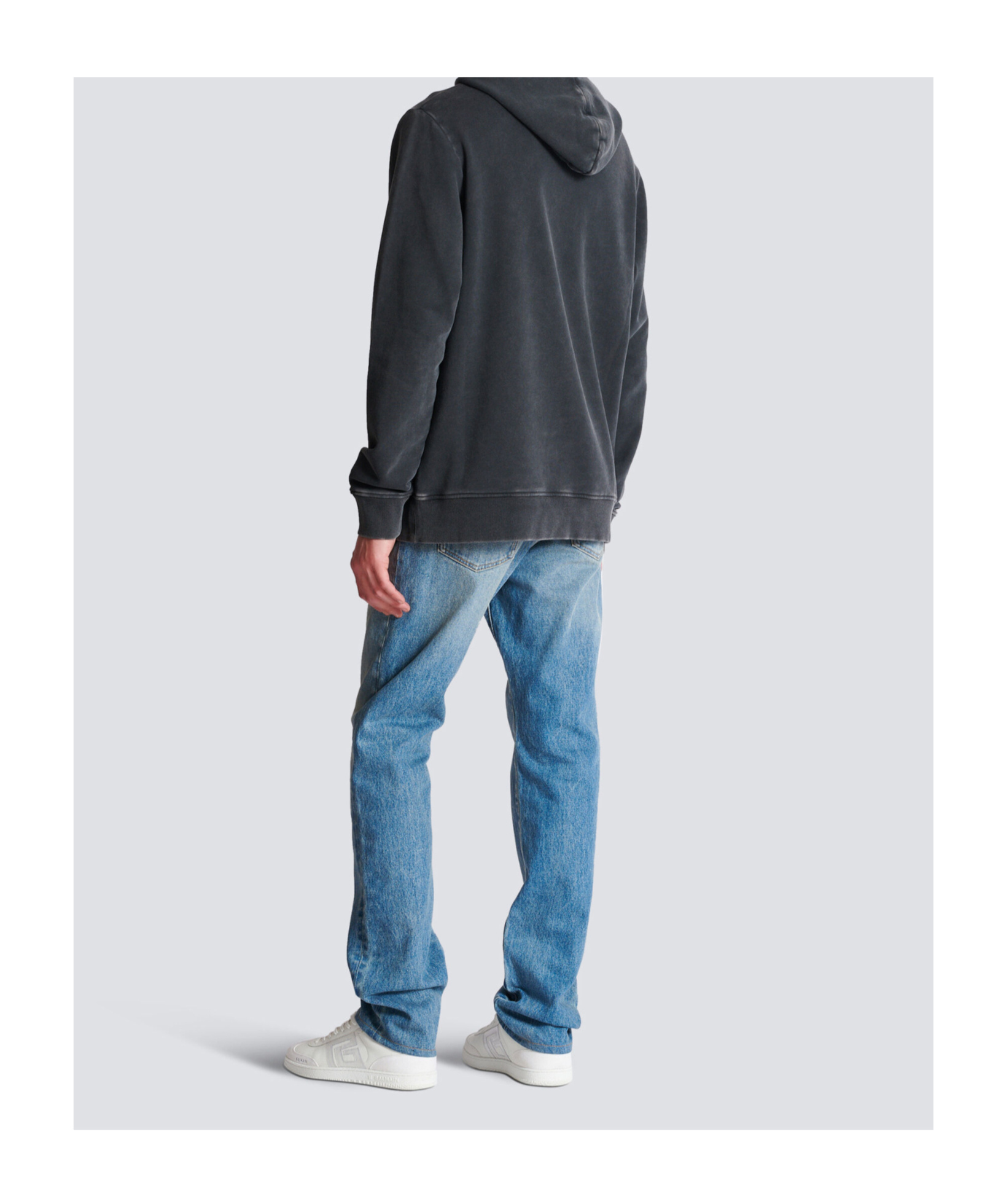 Balmain Logo-embroidered Cotton-jersey Hoodie In Black