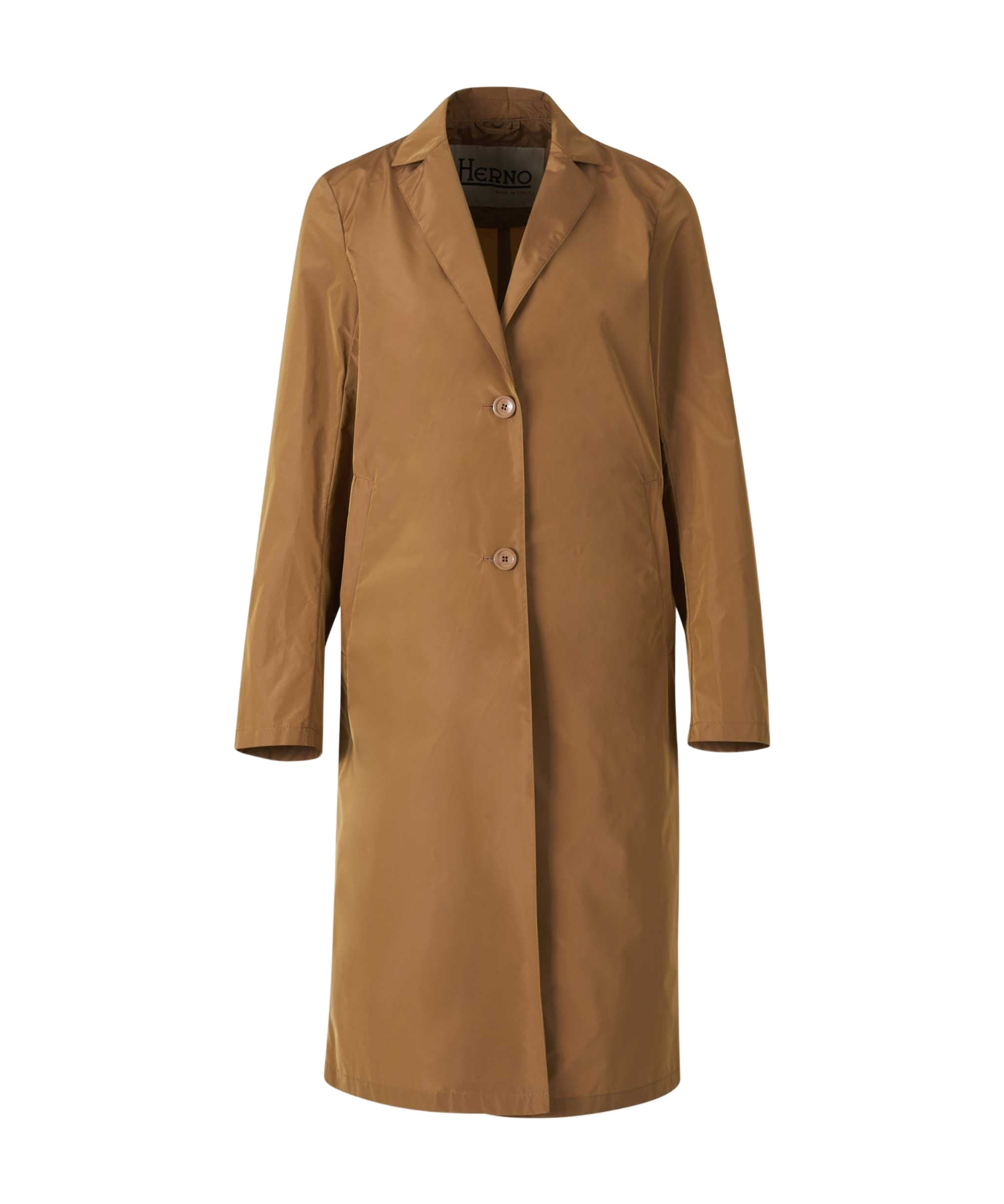 Herno Buttoned Garbadine Jacket In Brown