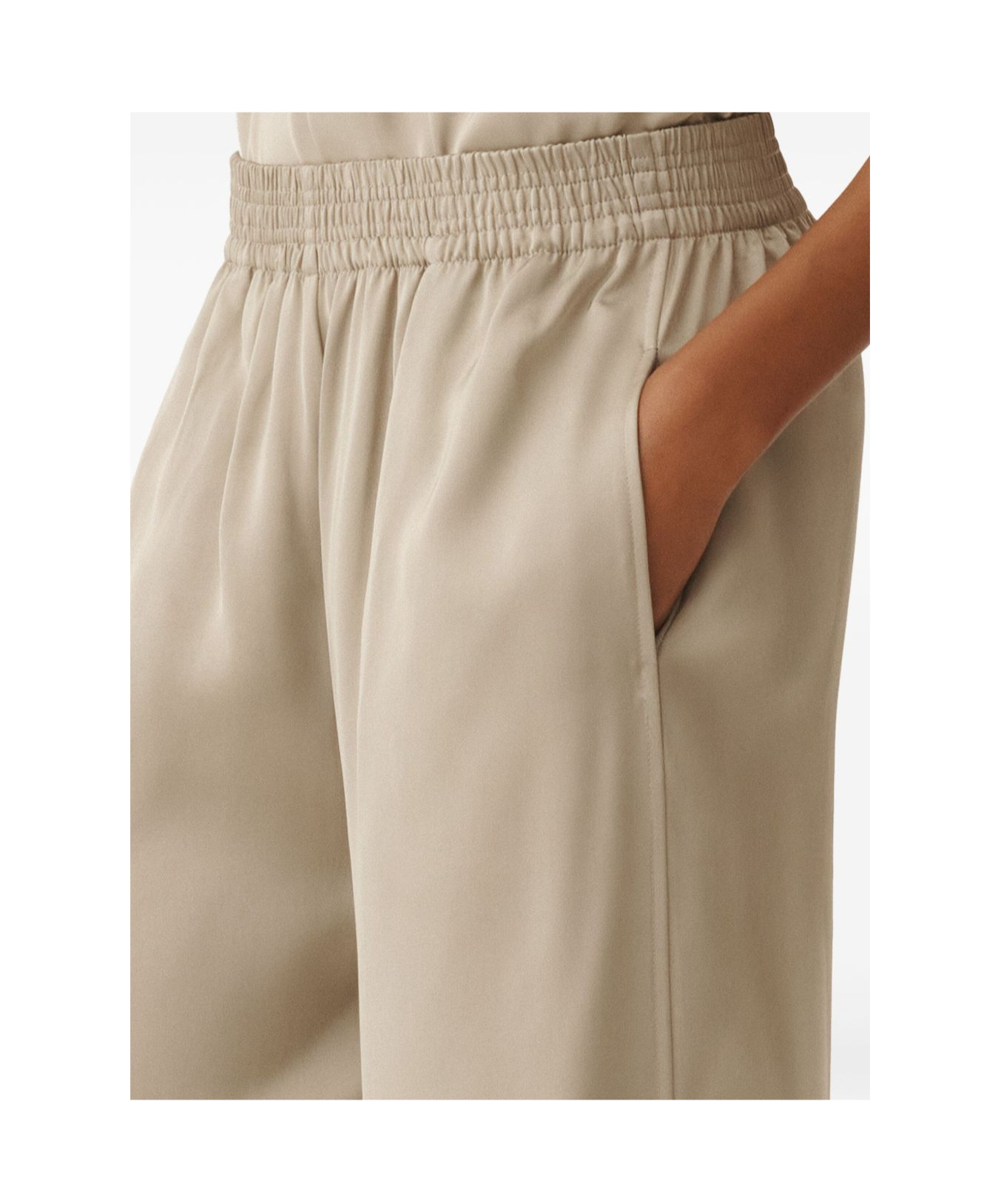 Fabiana Filippi Trousers Wide Leg Elastic Waistband In Nude