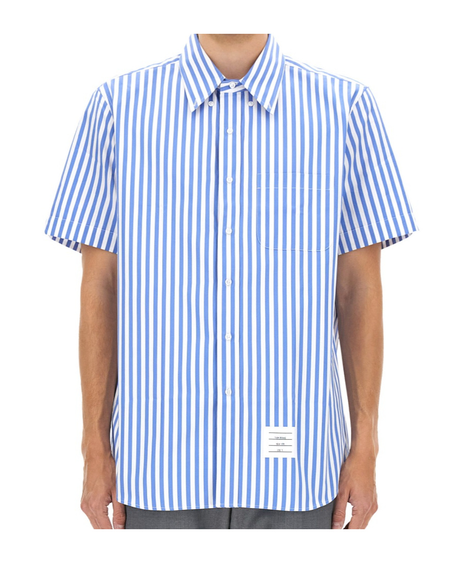 Thom Browne Vertical Striped Short Sleeve Shirt