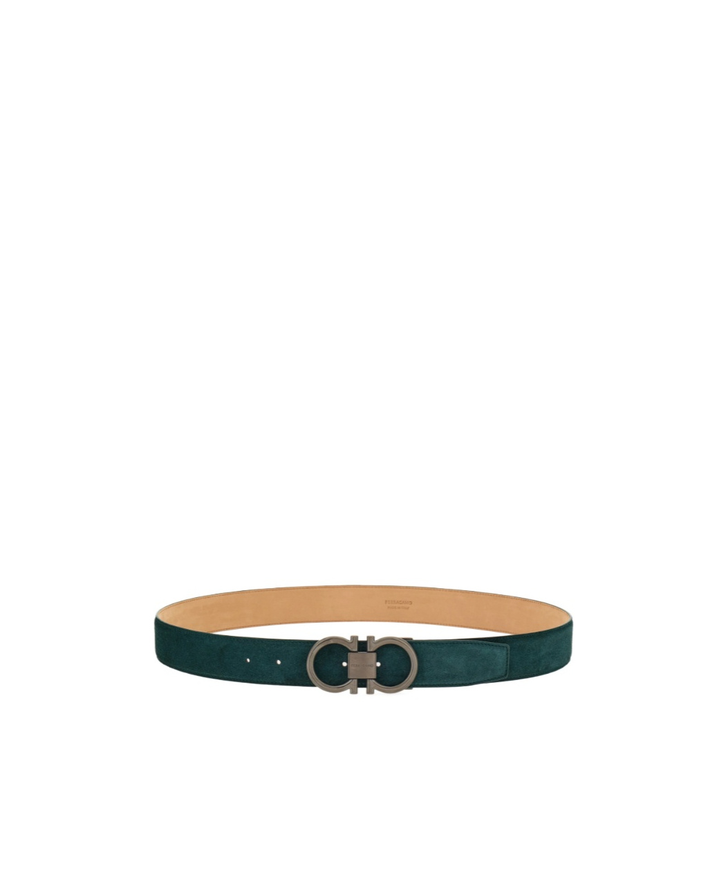 Ferragamo Adjustable Gancini Belt In Green