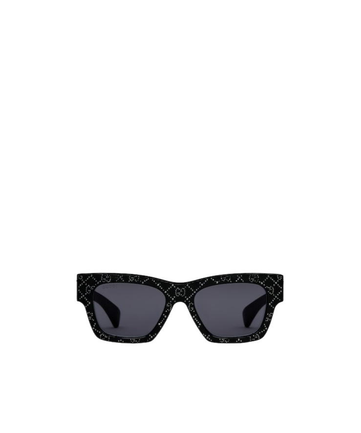 Gucci Rectangular Frame Sunglasses In Black