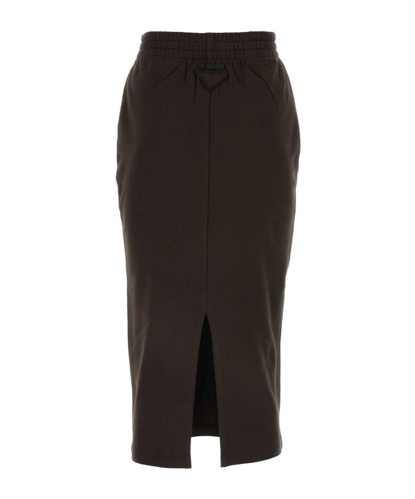 Prada Women Dark Brown Cotton Skirt In Black