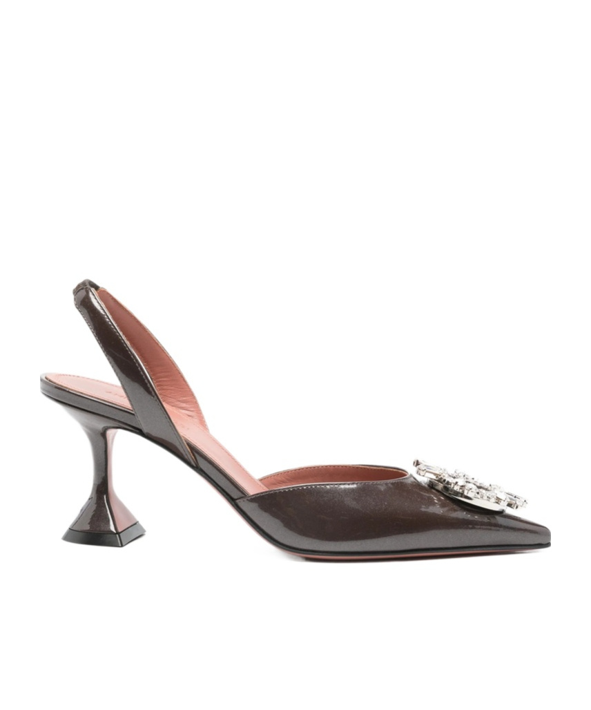 Amina Muaddi High-heeled Sandals In Brown