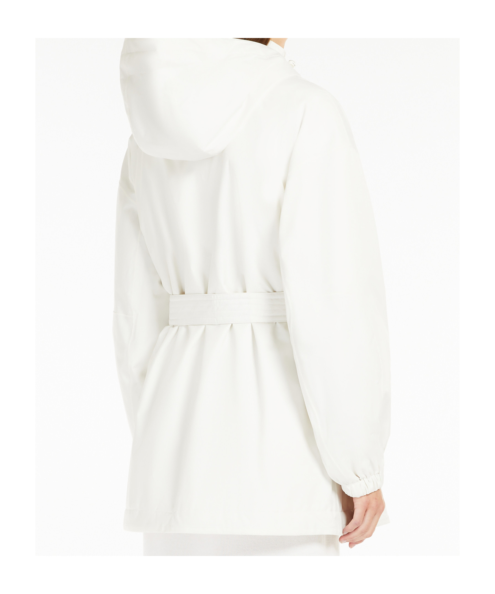 Max Mara Technology Twill Parka Coat In White