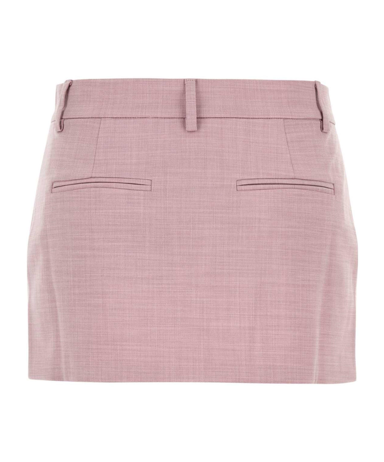 The Andamane Pink Stretch Polyester Blend Mini Skirt In Nude