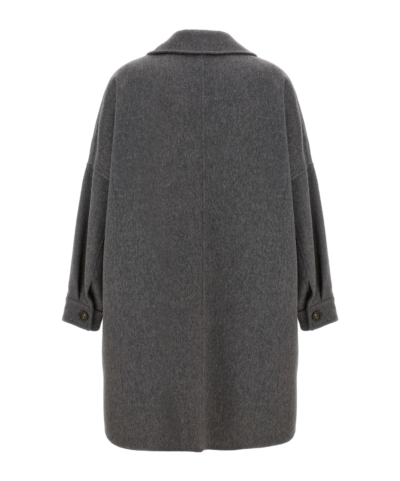 Brunello Cucinelli Shiny Zipper Pull Coat Coats And Trench Coats Gray In Gray