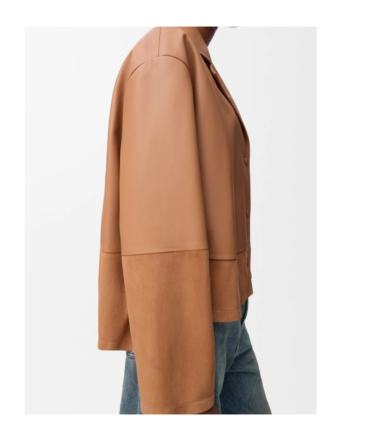 Loewe Leather Suede Shirt Jacket Long Sleeves In Brown