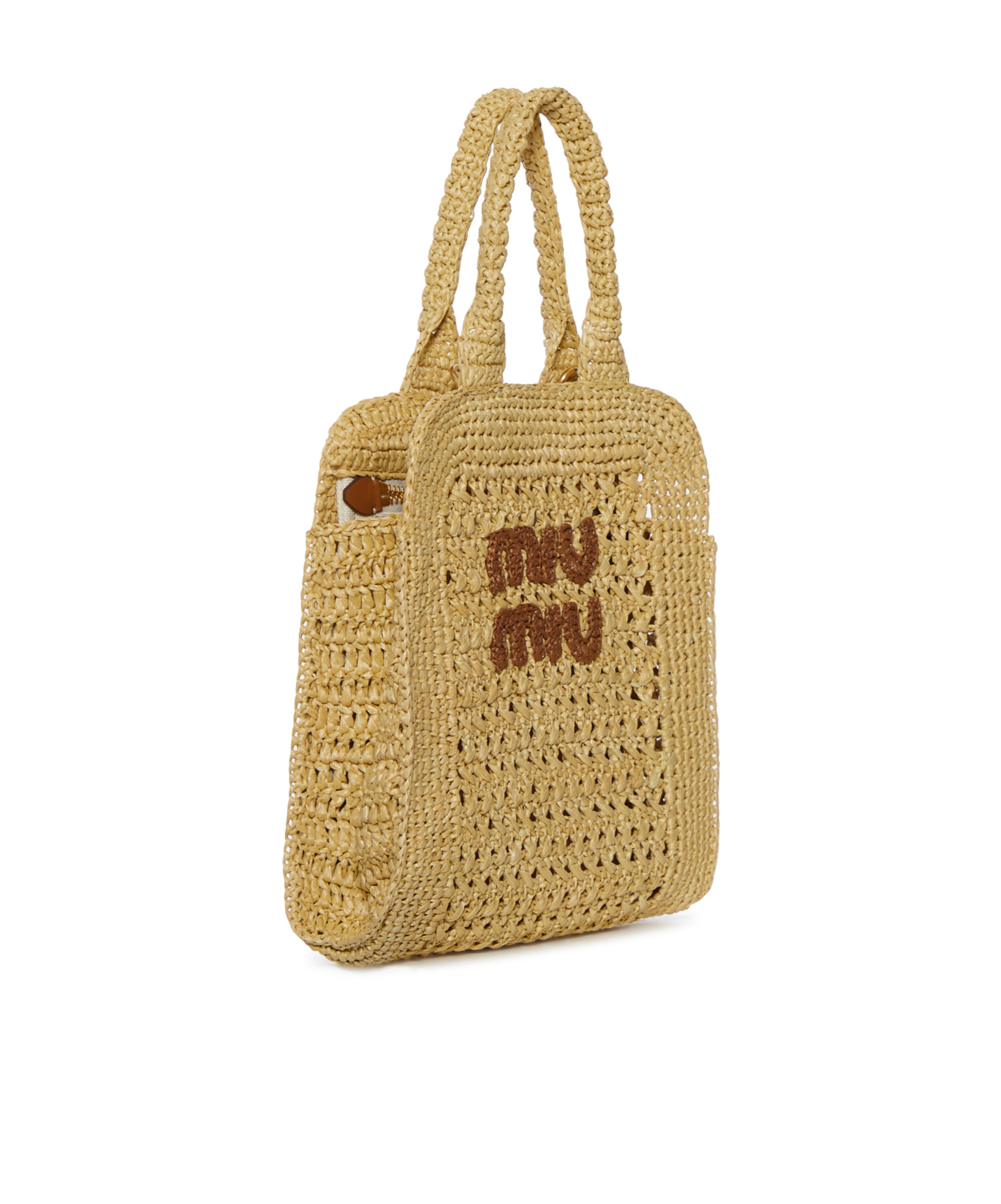 Miu Miu Rectangular Shoulder Bag In Nude