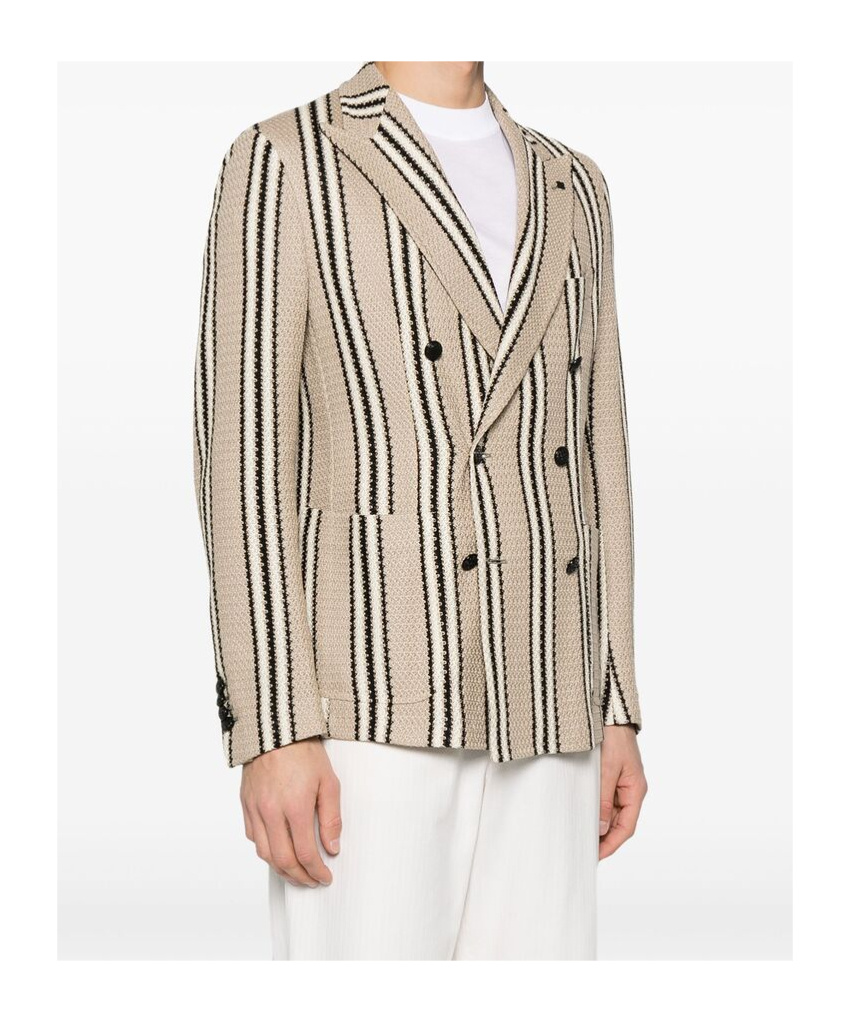 Tagliatore Double-breasted Blazer In Nude