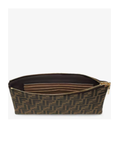 Fendi Medium Flat Baguette Clutch In Black