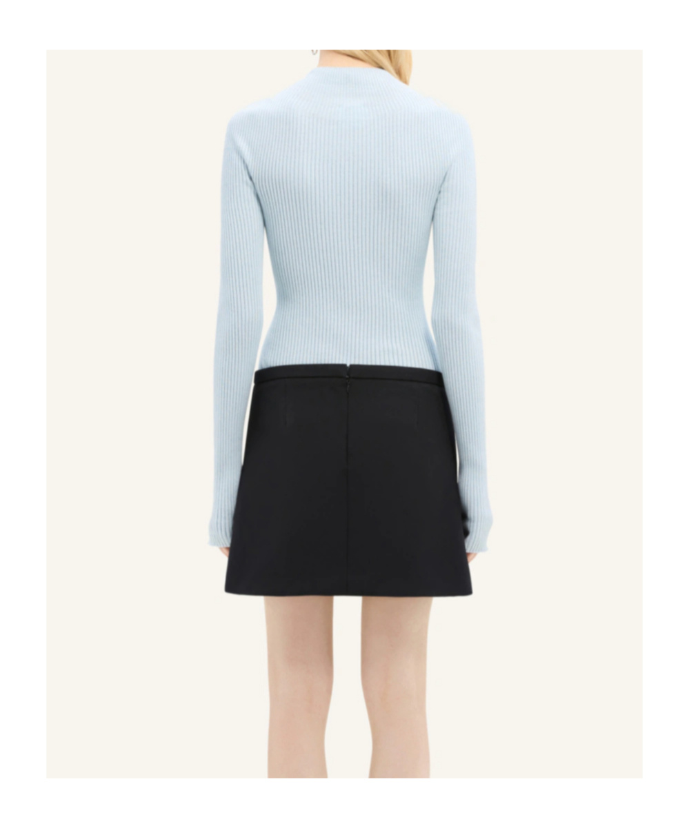 Courrèges Logo-embroidered Cotton-blend Jumper In Blue