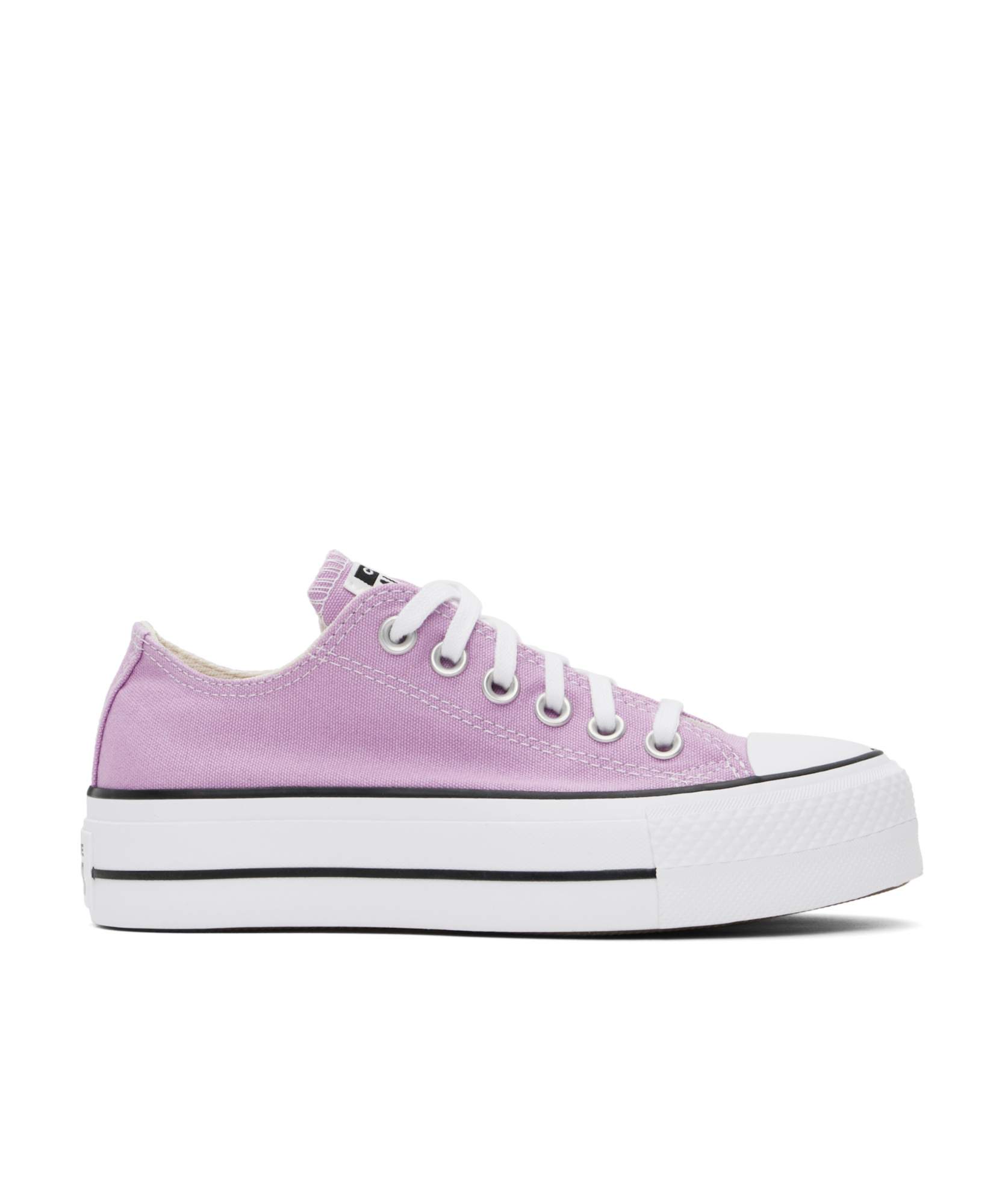 Converse Purple Chuck Taylor All Star Lift Platform Low Top Sneakers In White