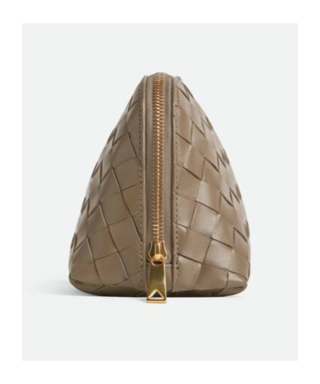 Bottega Veneta Half Moon Medium Intrecciato Leather Pouch In Brown