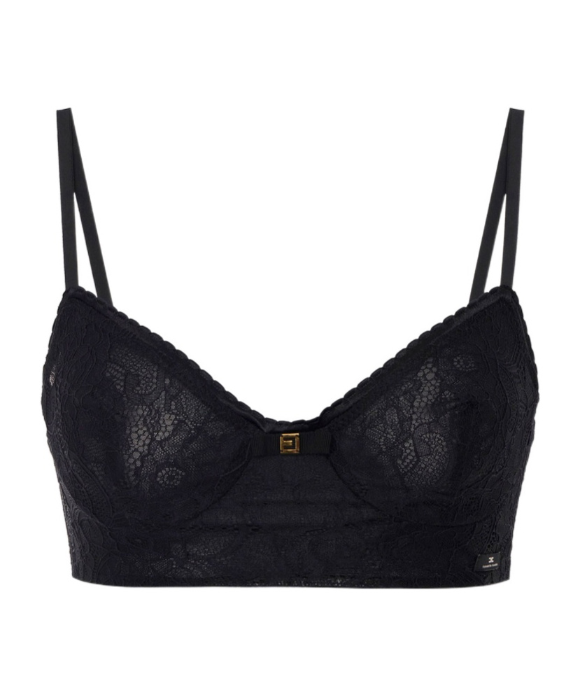 Elisabetta Franchi Bow-detail Lace Bra In Black