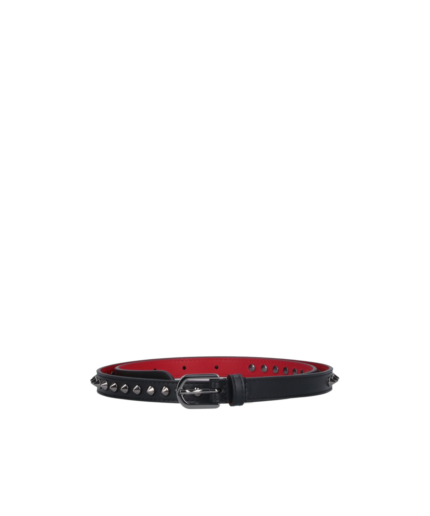 Christian Louboutin Stud Detailed Buckled Belt In Black