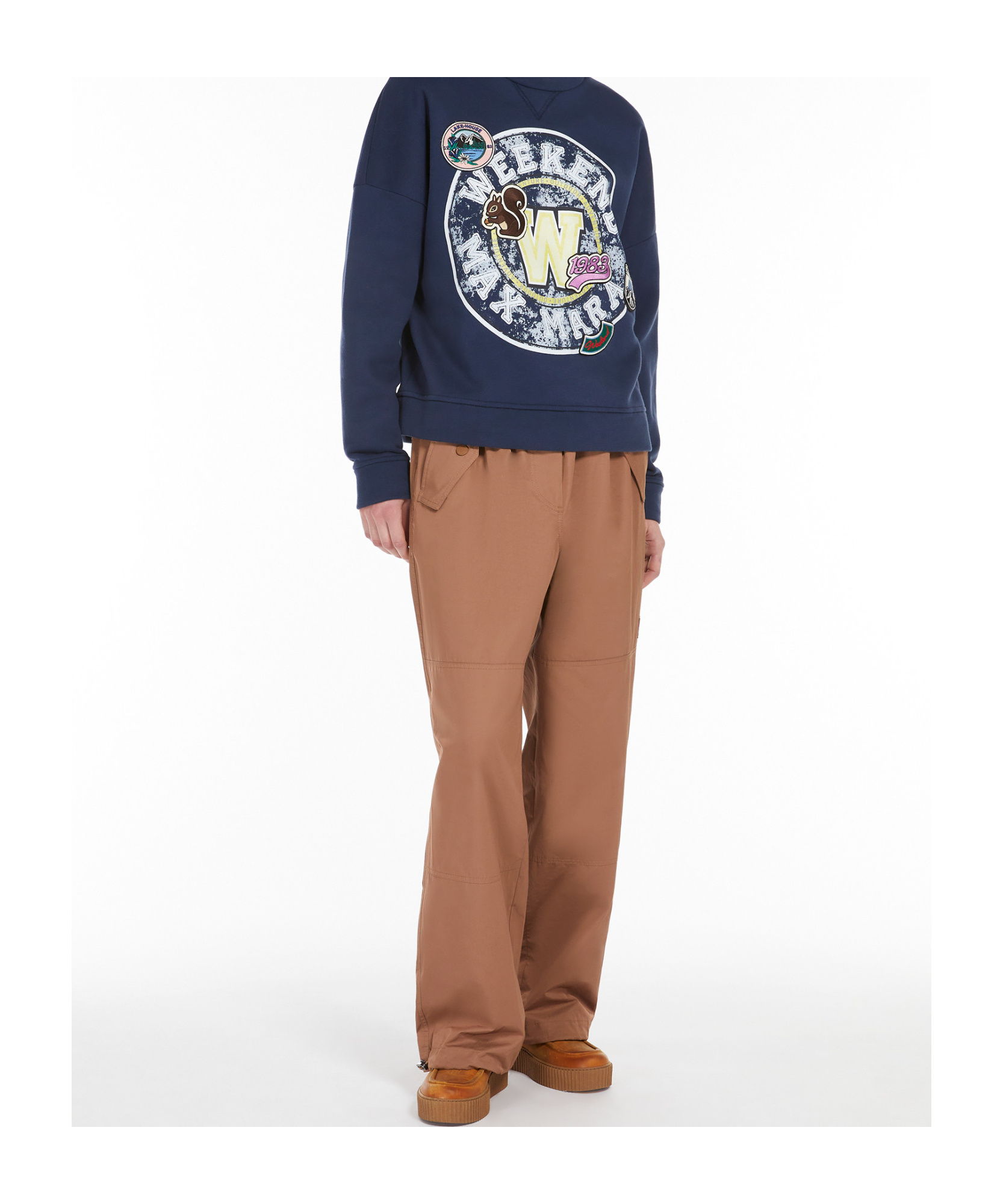 Weekend Max Mara Cotton Denim Overalls In Brown