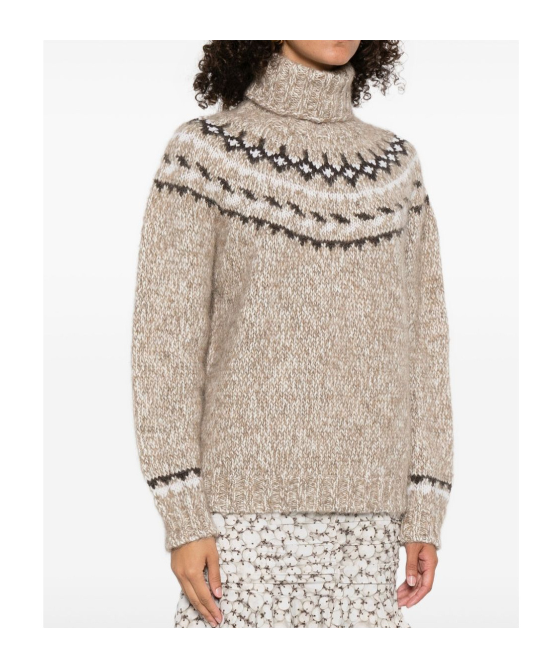 P.a.r.o.s.h High Neck Knitwear With Fair Isle Design In Neutral