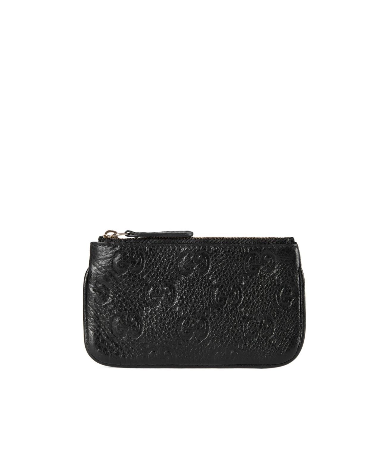 Gucci Gg Emblem Series Zipper Key Bag In Black