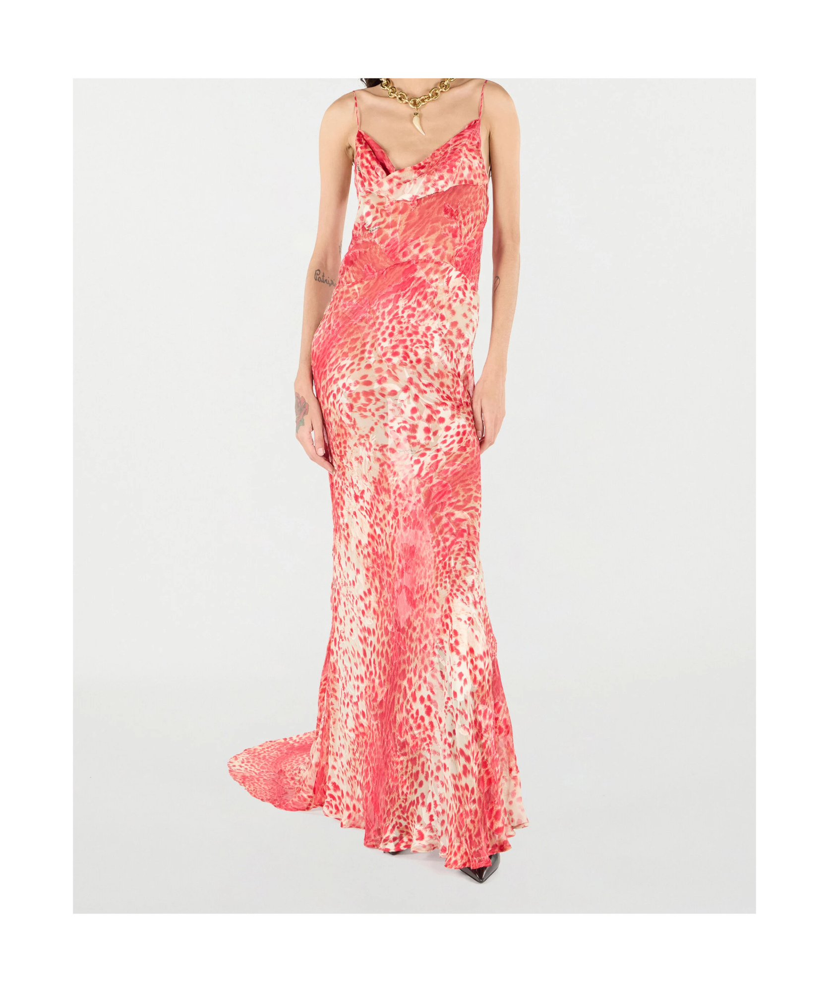 Shop Roberto Cavalli Animal Print Maxi Dress