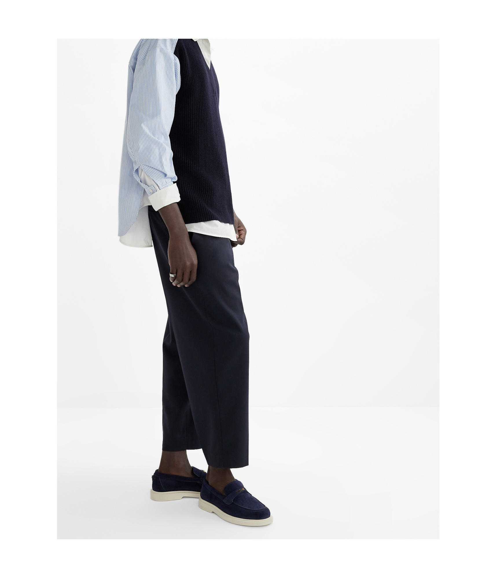 Versace Logo Loafers In Blue
