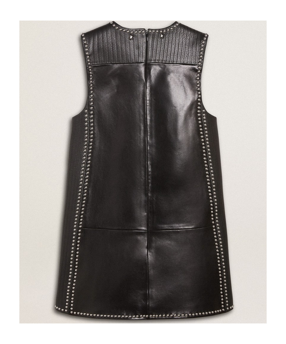 Golden Goose Leather Mini Dress In Black