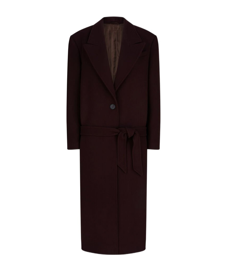Attico Burgundy Long Coat In Burgundy